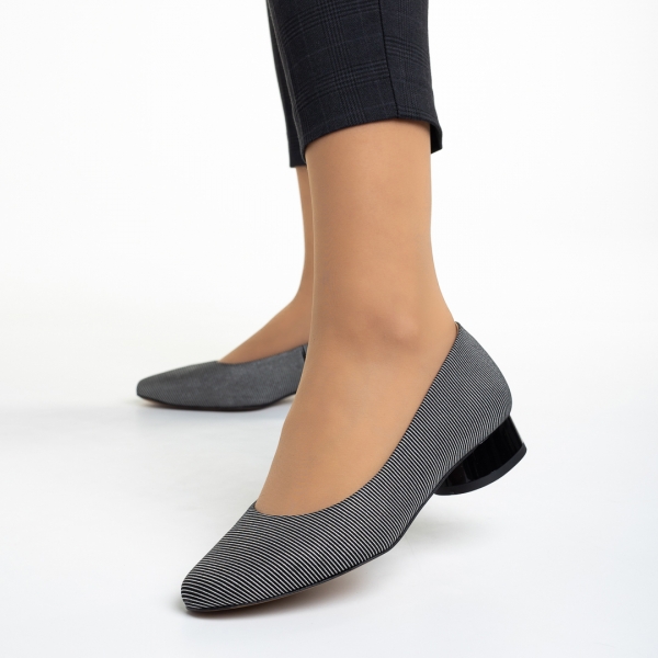 Γυναικεία παπούτσια Marco μαύρα με ασημί από φυσικό δέρμα Meral, 3 - Kalapod.gr