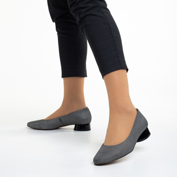 Γυναικεία παπούτσια Marco μαύρα με ασημί από φυσικό δέρμα Meral, 4 - Kalapod.gr