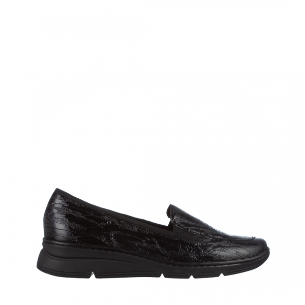 Γυναικεία παπούτσια μαύρα από φυσικό δέρμα Tajana, 2 - Kalapod.gr
