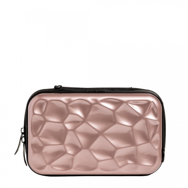 Γυναικεία τσάντα καλλυντικών ροζ από ακρυλικό  Carlota, 2 - Kalapod.gr