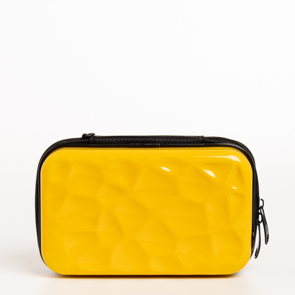 Γυναικεία τσάντα καλλυντικών κίτρινη από ακρυλικό  Carlota, 5 - Kalapod.gr