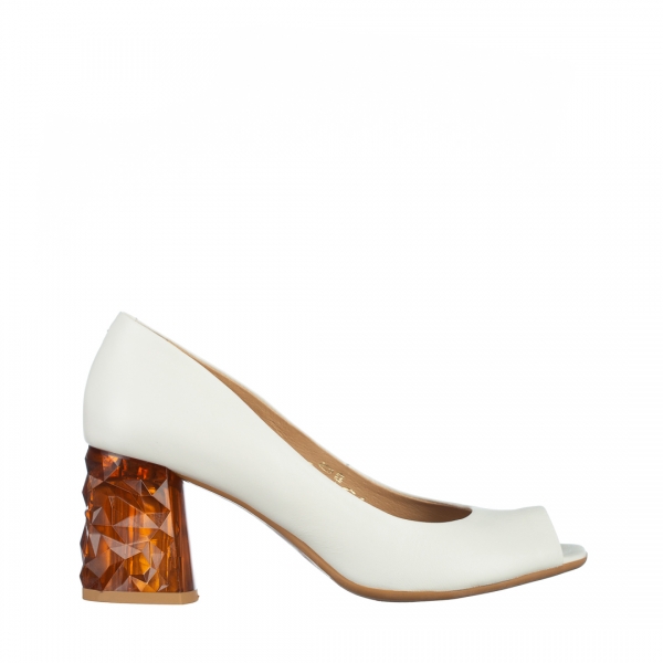 Γυναικεία παπούτσια Marco λευκά από φυσικό δέρμα Estella, 2 - Kalapod.gr