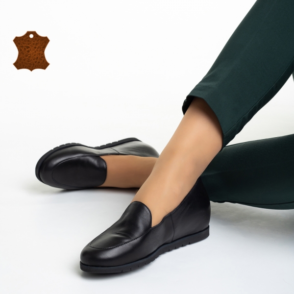 Γυναικεία παπούτσια Marco μαύρα από φυσικό δέρμα Liss - Kalapod.gr