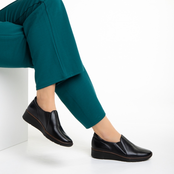 Γυναικεία παπούτσια μαύρα από φυσικό δέρμα Misaki, 6 - Kalapod.gr
