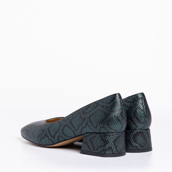 Γυναικεία παπούτσια Marco πράσινα από φυσικό δέρμα Armida, 4 - Kalapod.gr