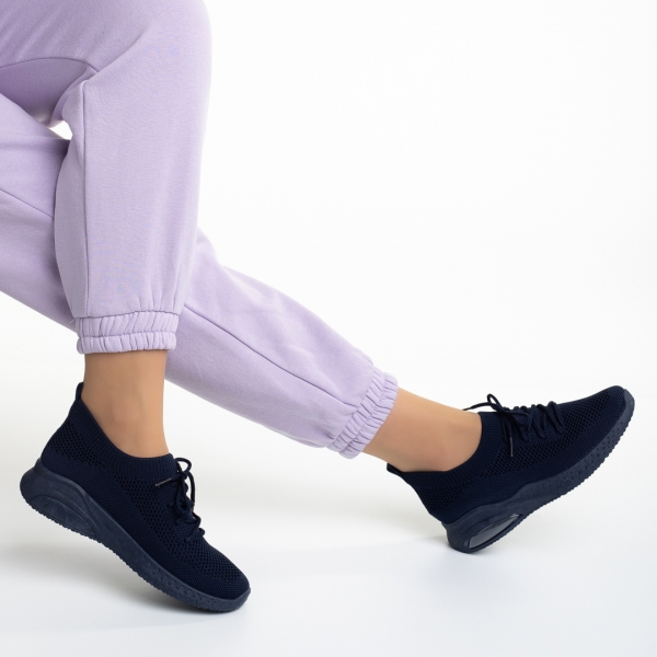 Γυναικεία αθλητικά παπούτσια μπλε από ύφασμα Panka, 6 - Kalapod.gr