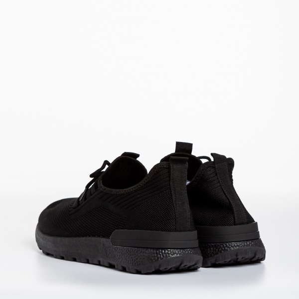 Ανδρικά αθλητικά παπούτσια μαύρα από ύφασμα Lital, 4 - Kalapod.gr