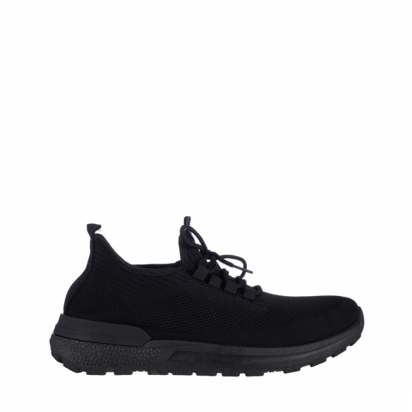 Ανδρικά αθλητικά παπούτσια μαύρα από ύφασμα Lital, 2 - Kalapod.gr