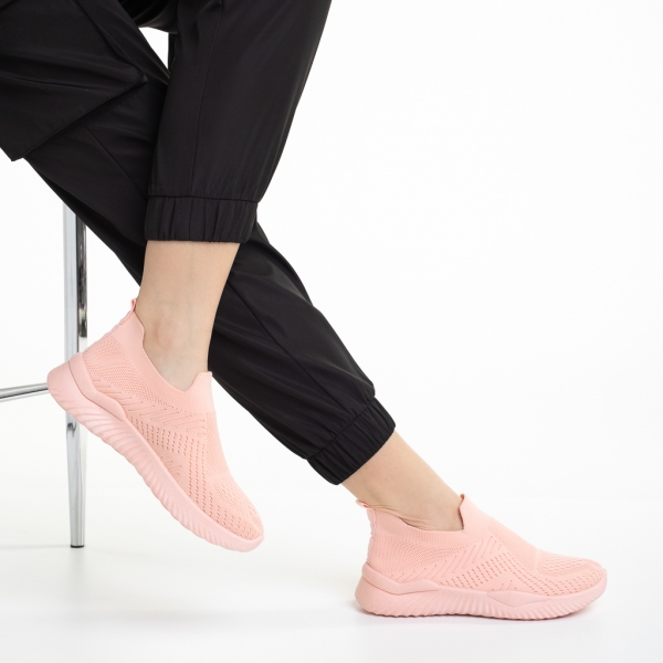 Γυναικεία αθλητικά παπούτσια ροζ από ύφασμα Murielle, 5 - Kalapod.gr