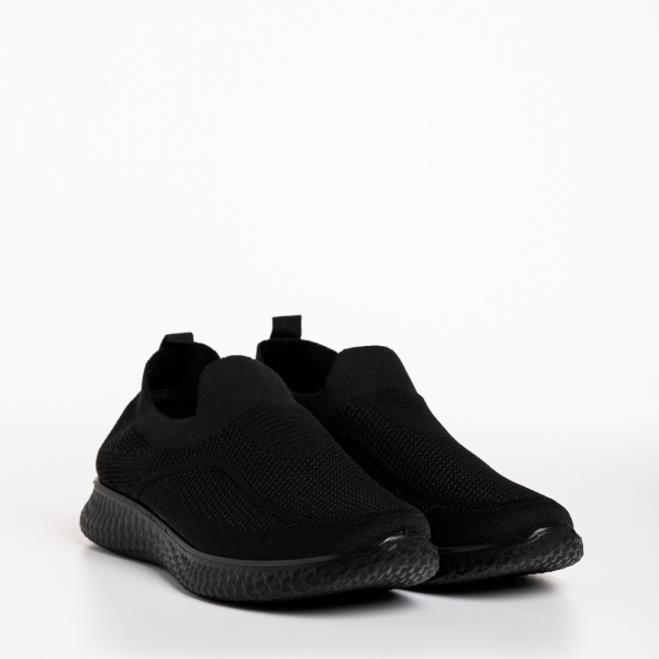 Ανδρικά αθλητικά παπούτσια μαύρα από ύφασμα  Gilberto - Kalapod.gr