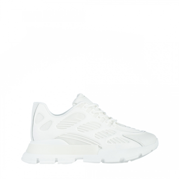 Γυναικεία αθλητικά παπούτσια  λευκά από ύφασμα  Wera, 2 - Kalapod.gr
