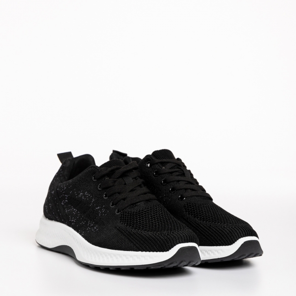 Ανδρικά αθλητικά παπούτσια μαύρα από ύφασμα  Sabino, 3 - Kalapod.gr