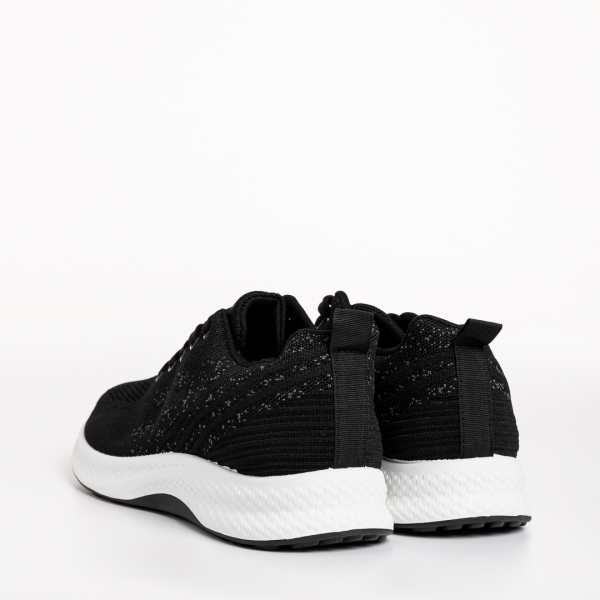 Ανδρικά αθλητικά παπούτσια μαύρα από ύφασμα  Sabino, 4 - Kalapod.gr