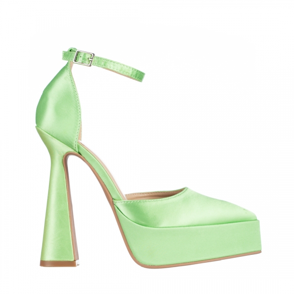 Γυναικεία παπούτσια  ανοιχτό πράσινο από ύφασμα  Medeia, 2 - Kalapod.gr