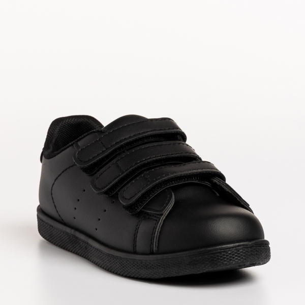 Παιδικά αθλητικά παπούτσια  μαύρα  από οικολογικό δέρμα Barney, 3 - Kalapod.gr