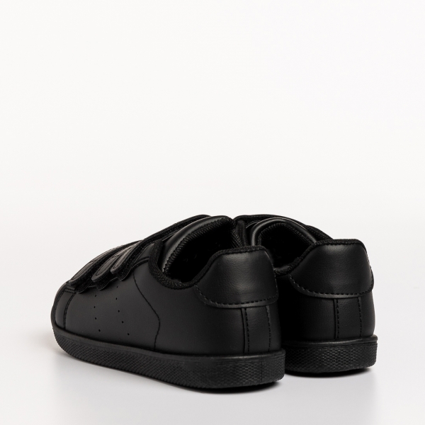 Παιδικά αθλητικά παπούτσια  μαύρα  από οικολογικό δέρμα Barney, 4 - Kalapod.gr