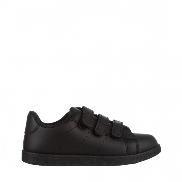 Παιδικά αθλητικά παπούτσια  μαύρα  από οικολογικό δέρμα Barney, 2 - Kalapod.gr