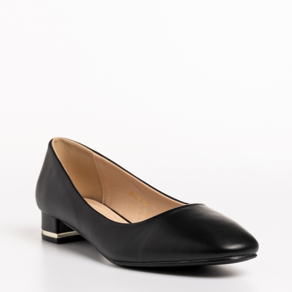 Γυναικεία παπούτσια  μαύρα από οικολογικό δέρμα Bernarda, 3 - Kalapod.gr