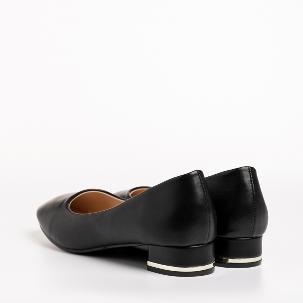 Γυναικεία παπούτσια  μαύρα από οικολογικό δέρμα Bernarda, 4 - Kalapod.gr