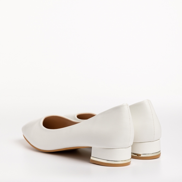 Γυναικεία παπούτσια  λευκά από οικολογικό δέρμα Bernarda, 4 - Kalapod.gr