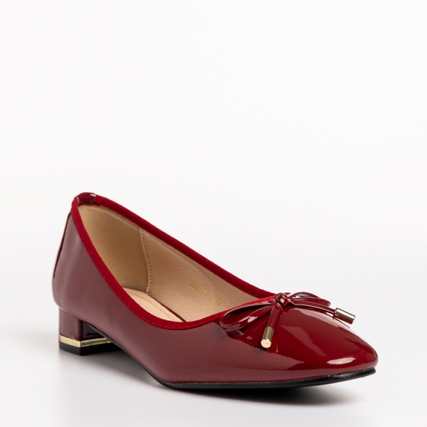 Γυναικεία παπούτσια  κόκκινα από οικολογικό δέρμα λουστρίνι  Braidy - Kalapod.gr