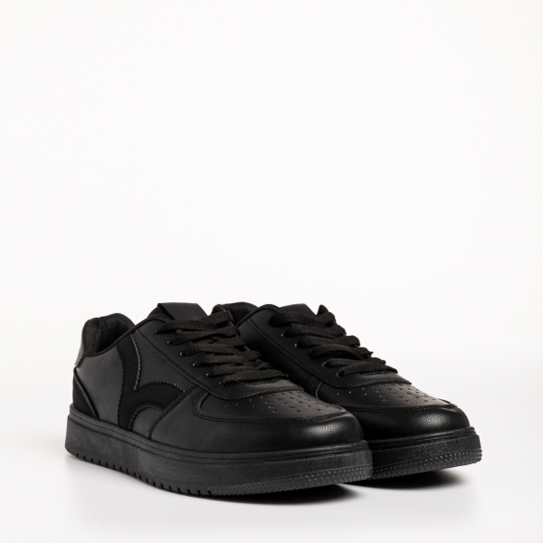 Γυναικεία αθλητικά παπούτσια  μαύρα από οικολογικό δέρμα Criseida - Kalapod.gr