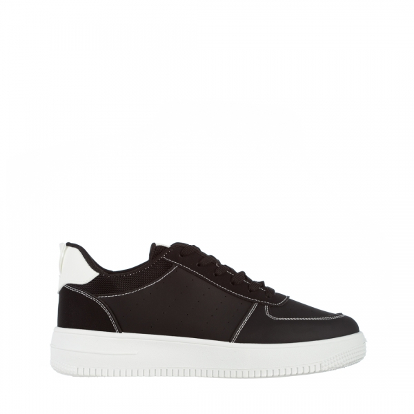 Γυναικεία αθλητικά παπούτσια  μαύρα από οικολογικό δέρμα Amista, 2 - Kalapod.gr