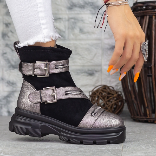 Γυναικείες Μπότες Gretchen Guncolor-Μαύρο, 3 - Kalapod.gr