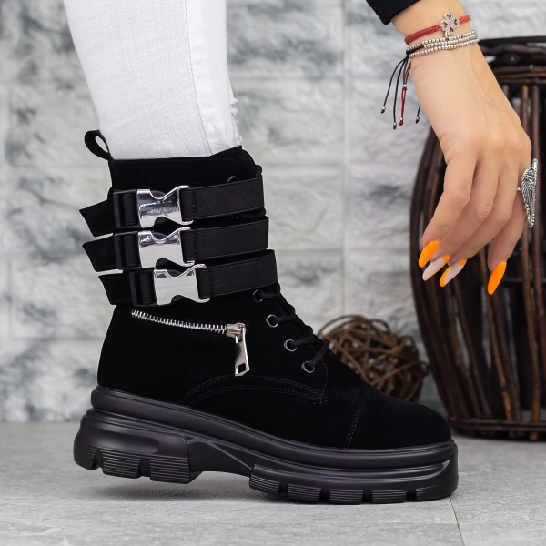 Γυναικείες Μπότες Nuera Μαύρο, 3 - Kalapod.gr