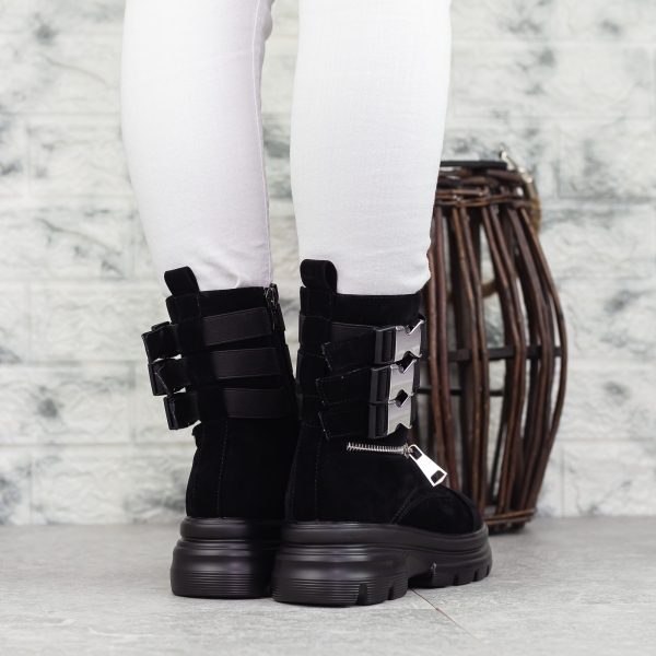 Γυναικείες Μπότες Nuera Μαύρο, 4 - Kalapod.gr