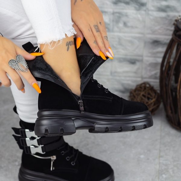 Γυναικείες Μπότες Nuera Μαύρο, 5 - Kalapod.gr