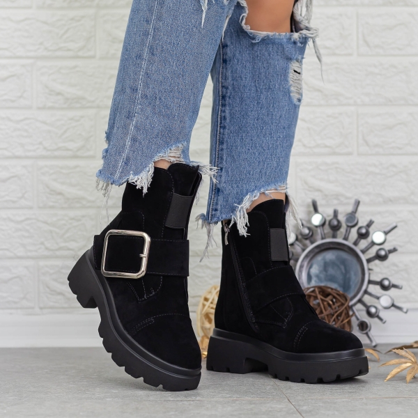 Γυναικείες μπότες με πλατφόρμα Rudie Μαύρο, 4 - Kalapod.gr