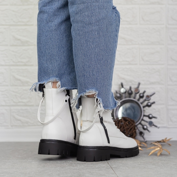 Γυναικείες Μπότες Gisella Λευκό-Μαύρο, 5 - Kalapod.gr