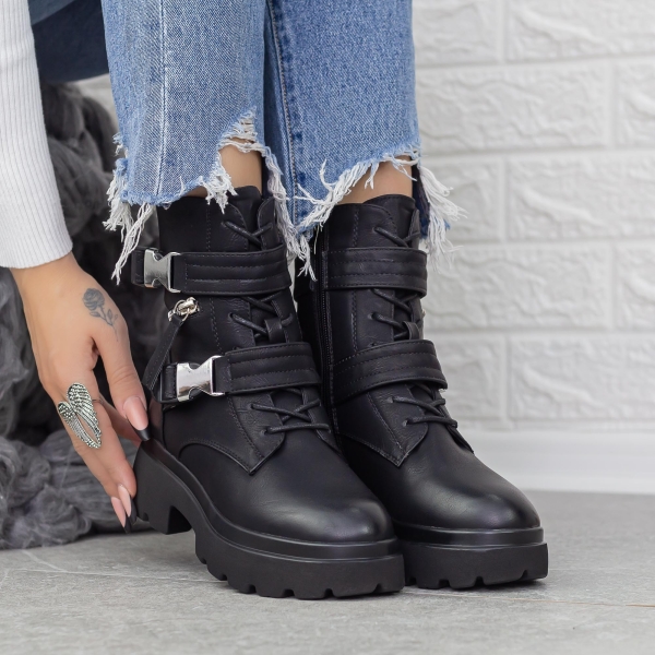 Γυναικείες μπότες με πλατφόρμα Mihani Μαύρο, 2 - Kalapod.gr