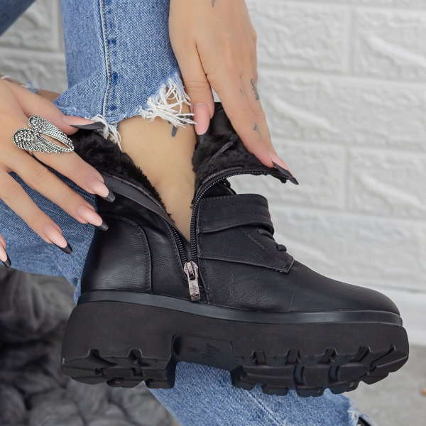 Γυναικείες μπότες με πλατφόρμα Mihani Μαύρο, 6 - Kalapod.gr