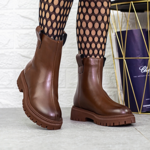 Απαλές γυναικείες μπότες Mihaera Καστανός, 4 - Kalapod.gr