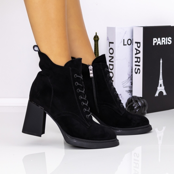 Μποτάκια με χοντρό τακούνι Onara Μαύρο - Kalapod.gr