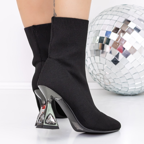 Μποτάκια με χοντρό τακούνι Deova Μαύρο, 5 - Kalapod.gr