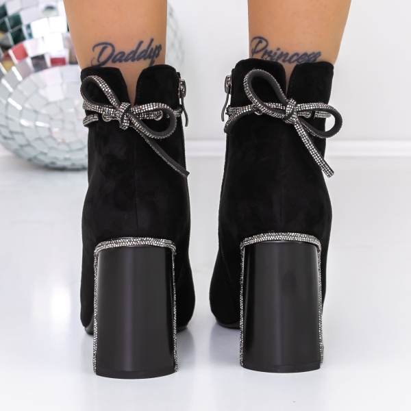 Μποτάκια με φτέρνα και πλατφόρμα Nazara Μαύρο, 5 - Kalapod.gr