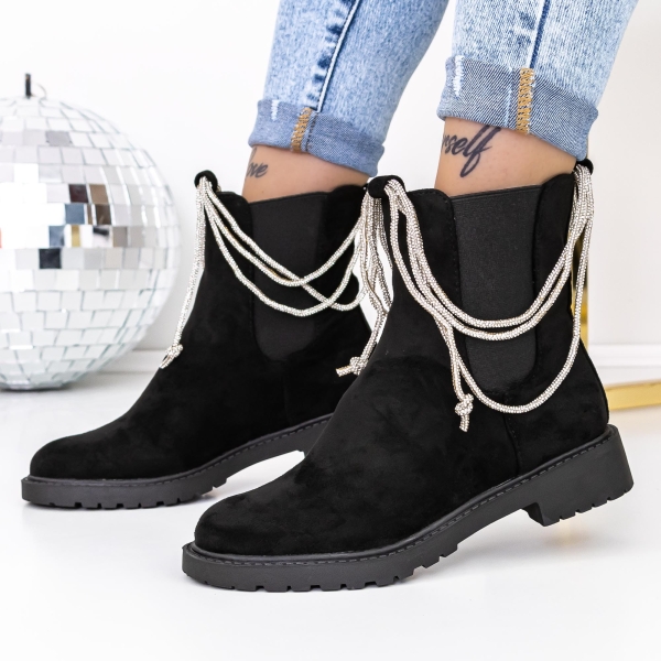 Ανοιξιάτικα-Φθινοπωρινά Γυναικεία Μποτάκια Myada Μαύρο, 2 - Kalapod.gr