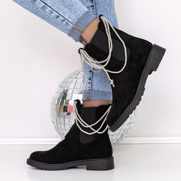 Ανοιξιάτικα-Φθινοπωρινά Γυναικεία Μποτάκια Myada Μαύρο, 3 - Kalapod.gr