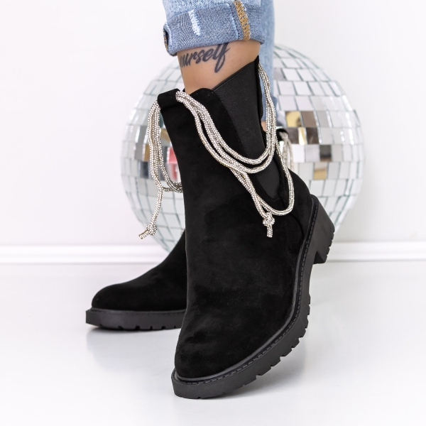 Ανοιξιάτικα-Φθινοπωρινά Γυναικεία Μποτάκια Myada Μαύρο, 4 - Kalapod.gr