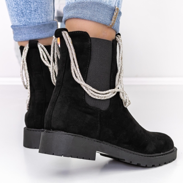 Ανοιξιάτικα-Φθινοπωρινά Γυναικεία Μποτάκια Myada Μαύρο, 5 - Kalapod.gr