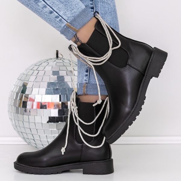 Ανοιξιάτικα-Φθινοπωρινά Γυναικεία Μποτάκια Myada Μαύρο, 3 - Kalapod.gr