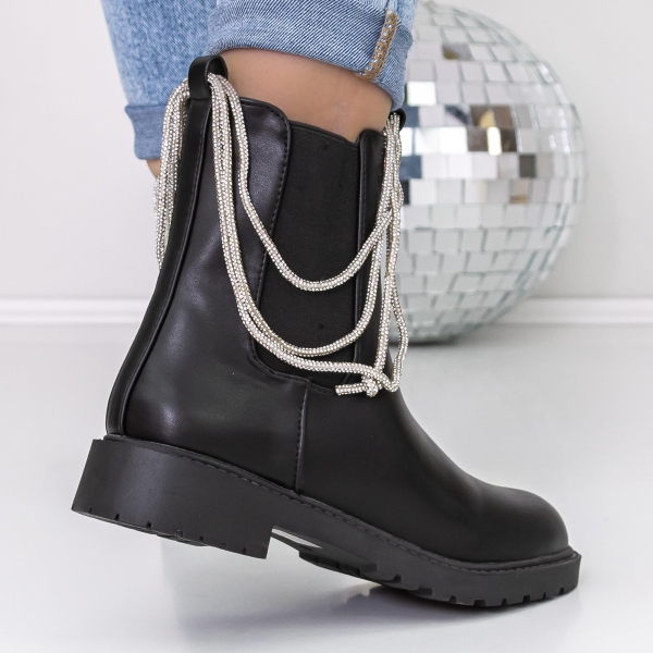 Ανοιξιάτικα-Φθινοπωρινά Γυναικεία Μποτάκια Myada Μαύρο, 5 - Kalapod.gr