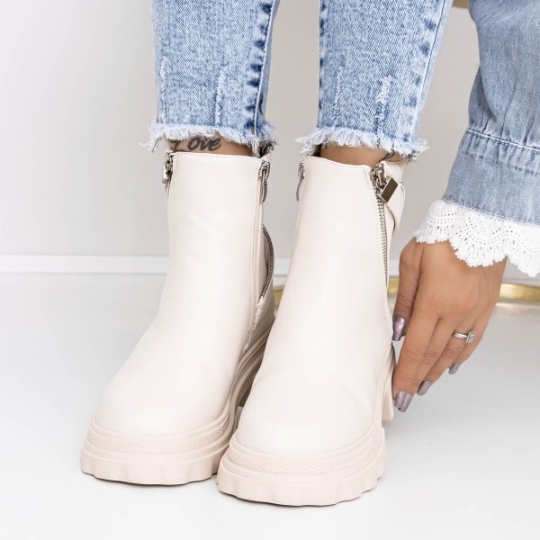 Απαλές γυναικείες μπότες Agara Μπεζ, 2 - Kalapod.gr