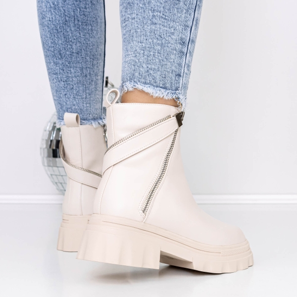 Απαλές γυναικείες μπότες Agara Μπεζ, 4 - Kalapod.gr