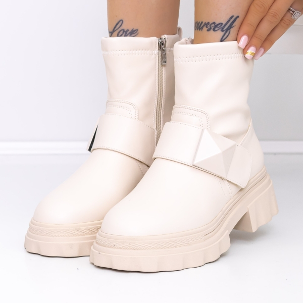 Απαλές γυναικείες μπότες Adeza Μπεζ, 2 - Kalapod.gr