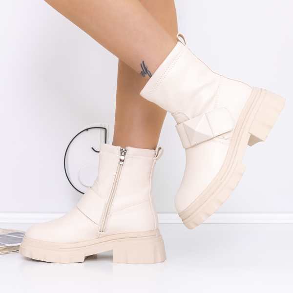 Απαλές γυναικείες μπότες Adeza Μπεζ, 3 - Kalapod.gr