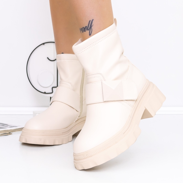 Απαλές γυναικείες μπότες Adeza Μπεζ, 4 - Kalapod.gr